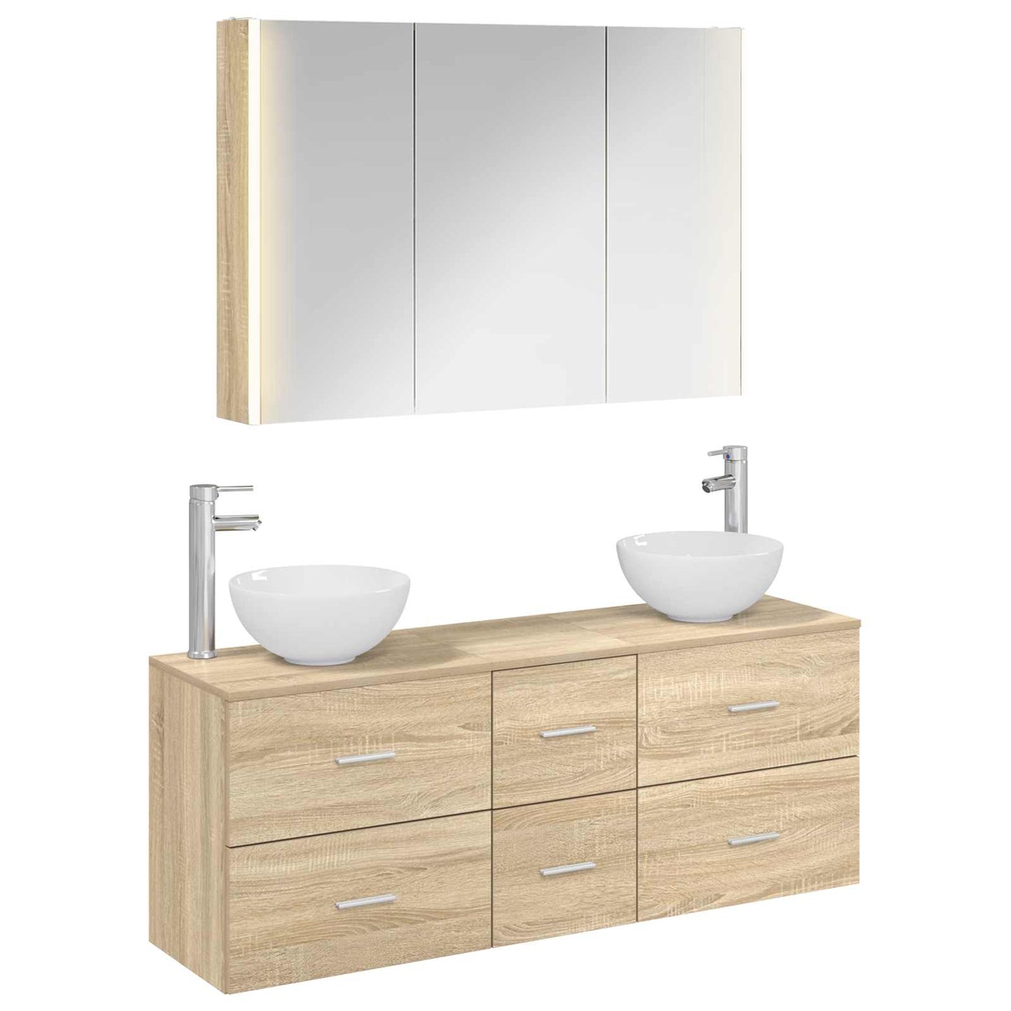 Bathroom Furniture Set 4 pcs Sonoma Oak