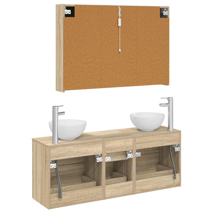 Bathroom Furniture Set 4 pcs Sonoma Oak