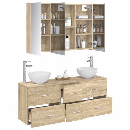 Bathroom Furniture Set 4 pcs Sonoma Oak