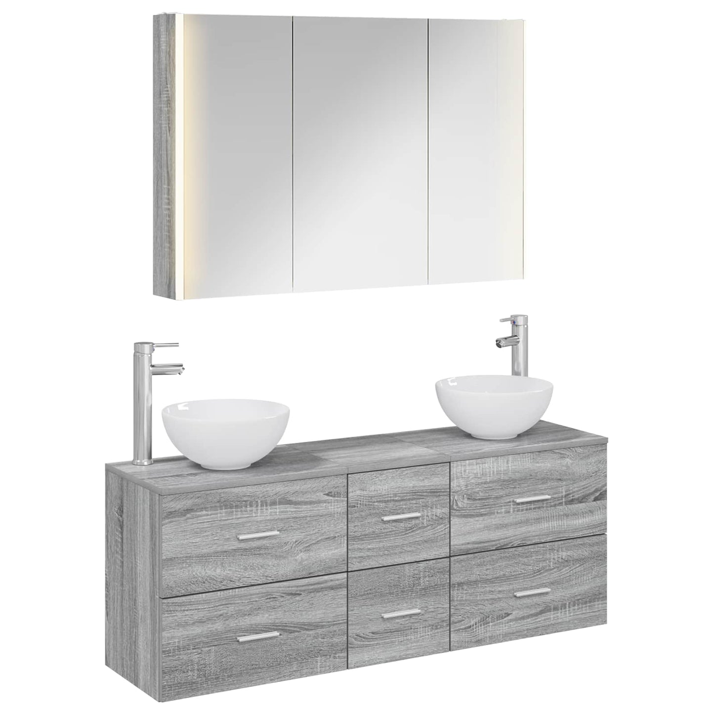 Bathroom Furniture Set 4 pcs Grey Sonoma