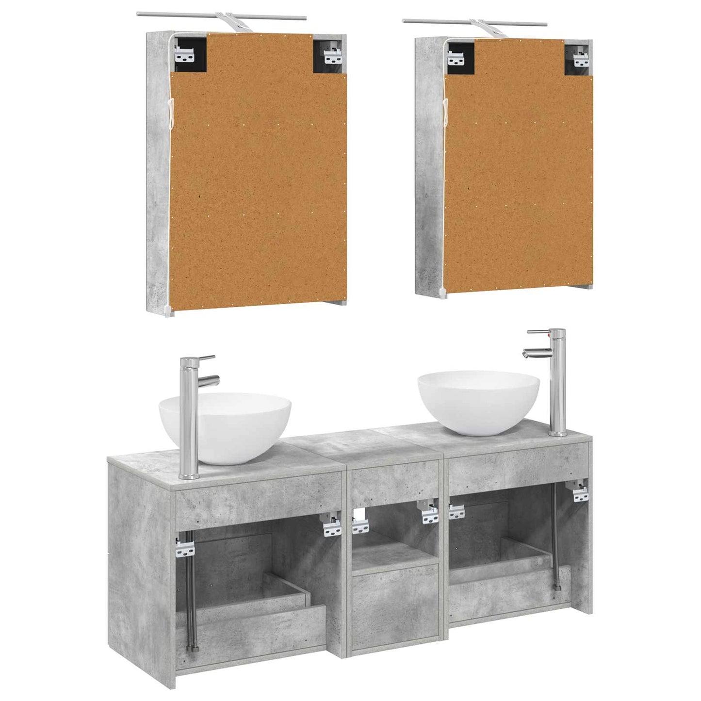 Bathroom Furniture Set 5 pcs Concrete Grey