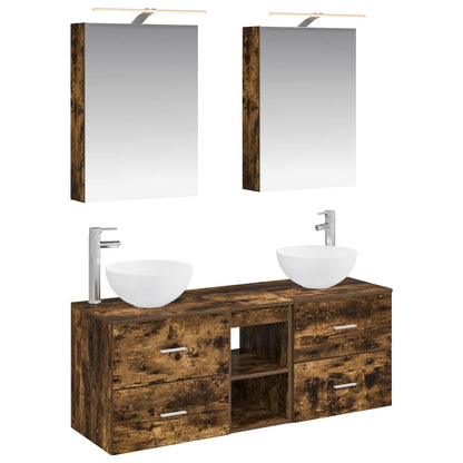Bathroom Furniture Set 5 pcs Smoked Oak