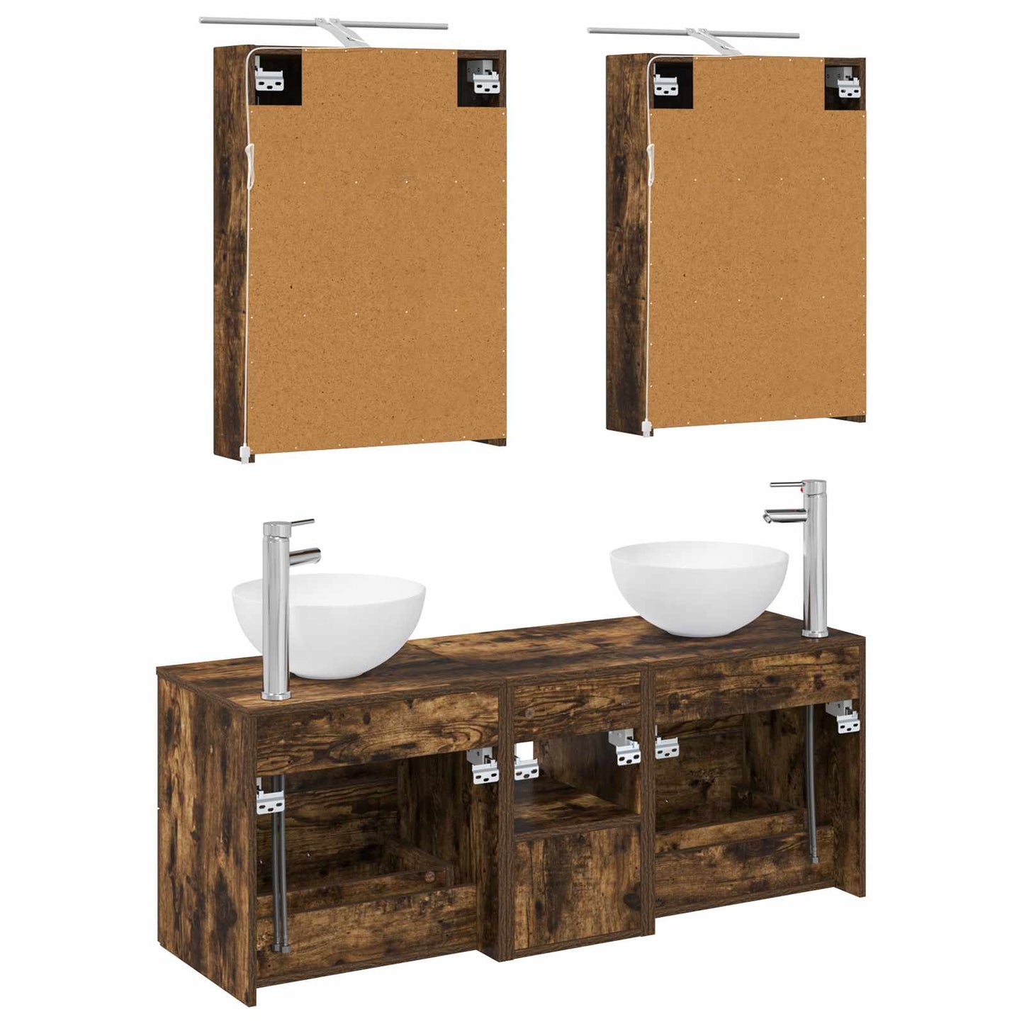 Bathroom Furniture Set 5 pcs Smoked Oak