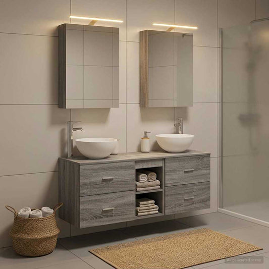 Bathroom Furniture Set 5 pcs Grey Sonoma