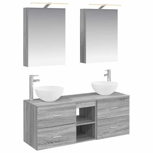 Bathroom Furniture Set 5 pcs Grey Sonoma