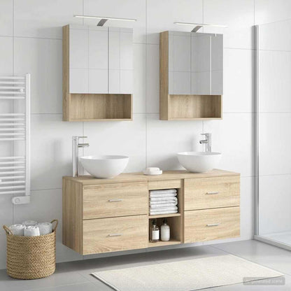 Bathroom Furniture Set 5 pcs Sonoma Oak