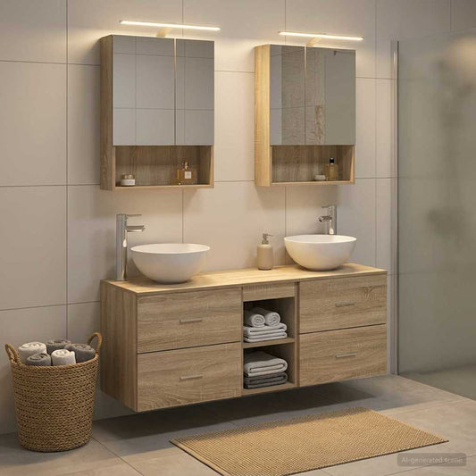 Bathroom Furniture Set 5 pcs Sonoma Oak