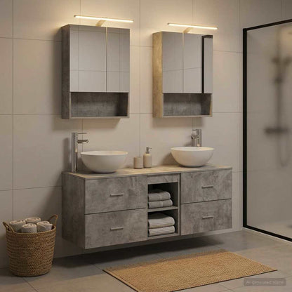 Bathroom Furniture Set 5 pcs Concrete Grey