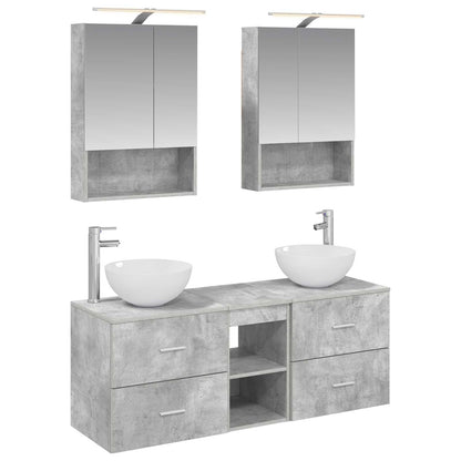Bathroom Furniture Set 5 pcs Concrete Grey