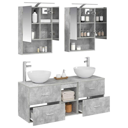 Bathroom Furniture Set 5 pcs Concrete Grey