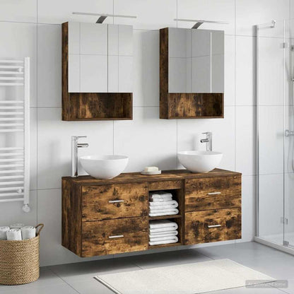 Bathroom Furniture Set 5 pcs Smoked Oak