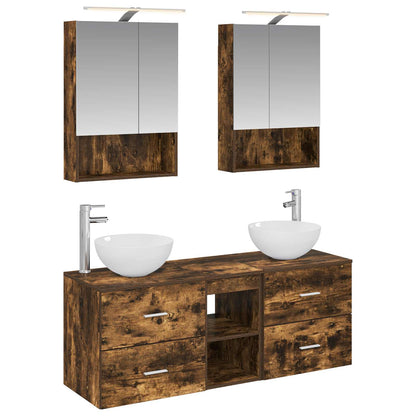 Bathroom Furniture Set 5 pcs Smoked Oak