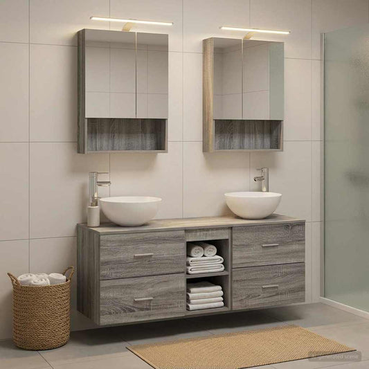 Bathroom Furniture Set 5 pcs Grey Sonoma