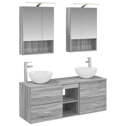 Bathroom Furniture Set 5 pcs Grey Sonoma