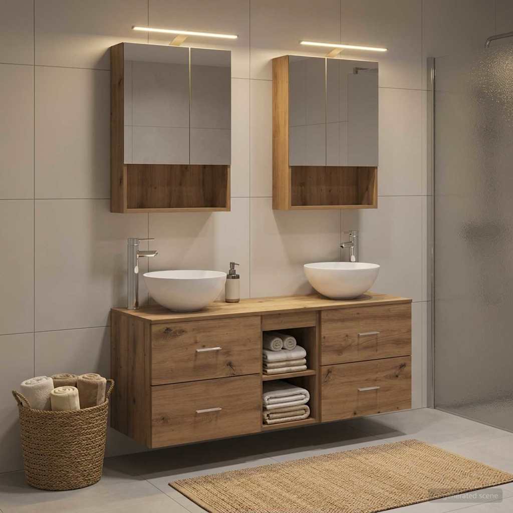 Bathroom Furniture Set 5 pcs Artisan Oak