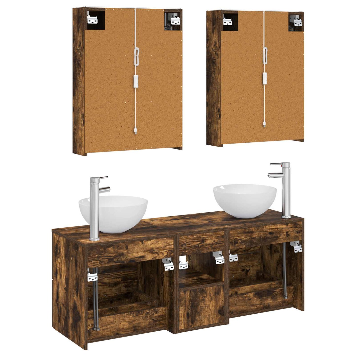 Bathroom Furniture Set 5 pcs Smoked Oak