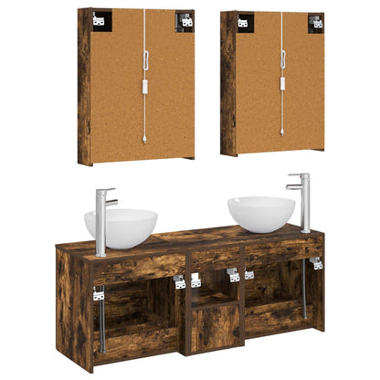 Bathroom Furniture Set 5 pcs Smoked Oak