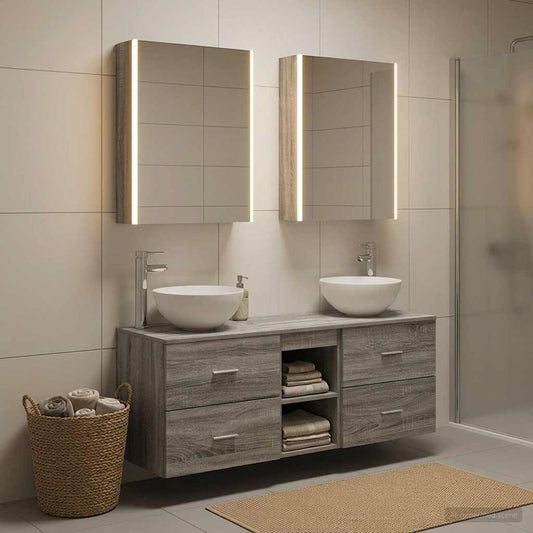 Bathroom Furniture Set 5 pcs Grey Sonoma