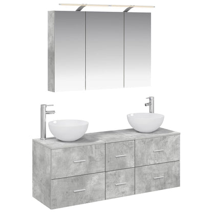 Bathroom Furniture Set 4 pcs Concrete Grey