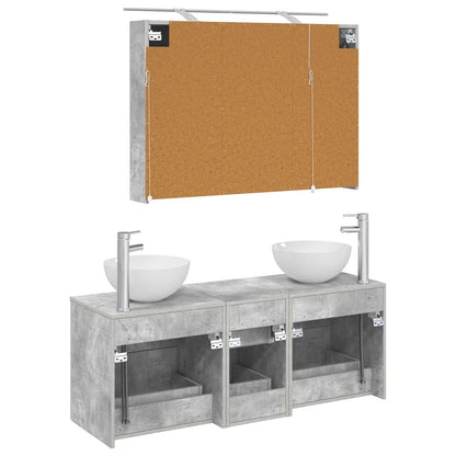 Bathroom Furniture Set 4 pcs Concrete Grey