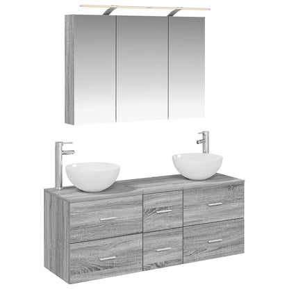 Bathroom Furniture Set 4 pcs Grey Sonoma