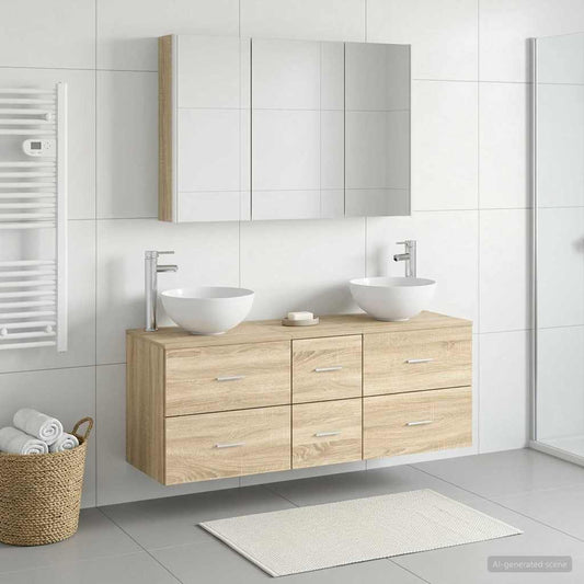 Bathroom Furniture Set 4 pcs Sonoma Oak
