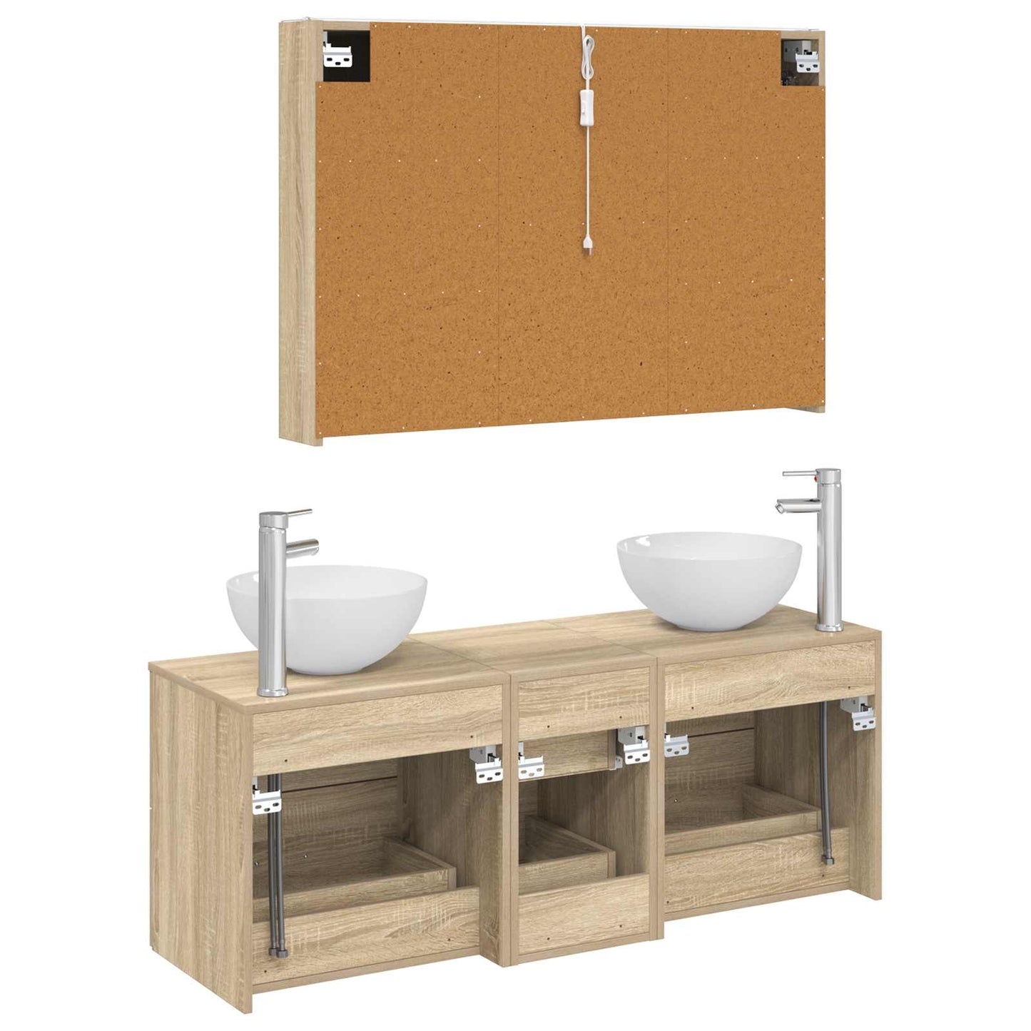 Bathroom Furniture Set 4 pcs Sonoma Oak