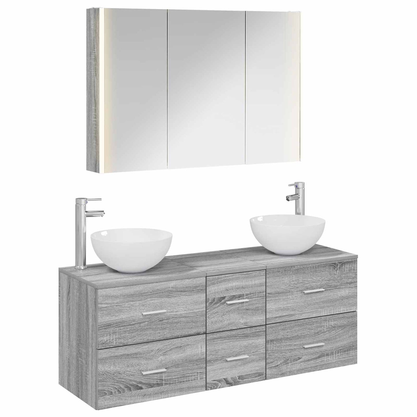 Bathroom Furniture Set 4 pcs Grey Sonoma