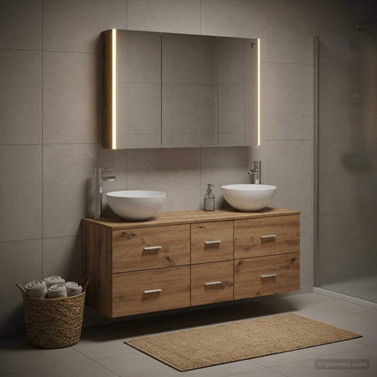 Bathroom Furniture Set 4 pcs Artisan Oak