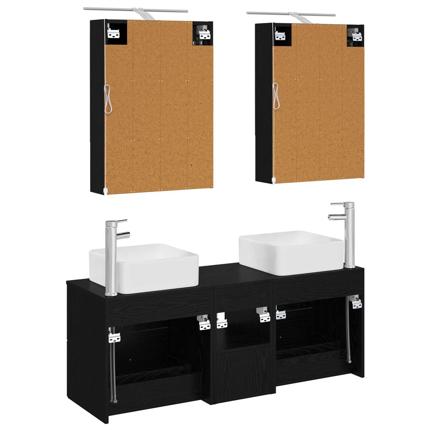 Bathroom Furniture Set 5 pcs Black Oak