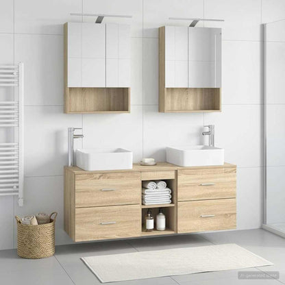 Bathroom Furniture Set 5 pcs Sonoma Oak