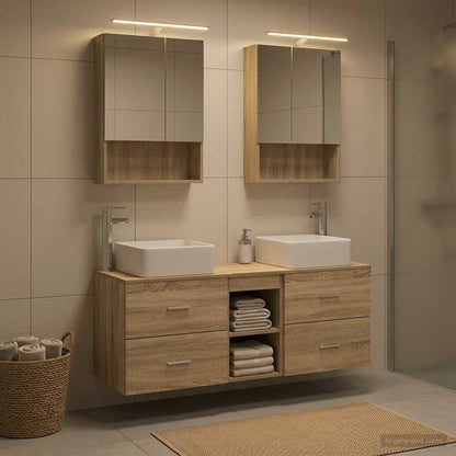 Bathroom Furniture Set 5 pcs Sonoma Oak