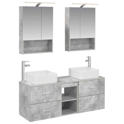 Bathroom Furniture Set 5 pcs Concrete Grey