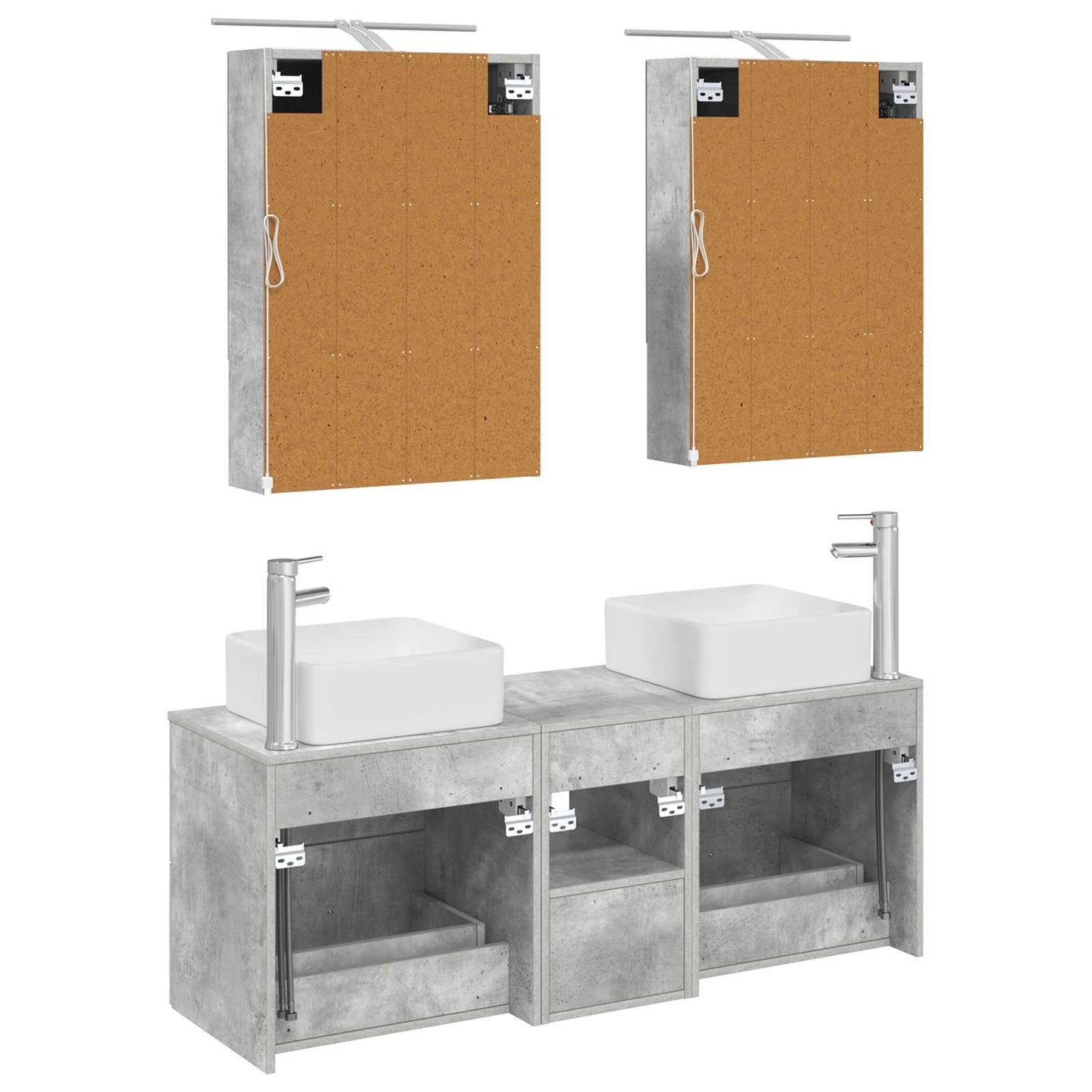 Bathroom Furniture Set 5 pcs Concrete Grey