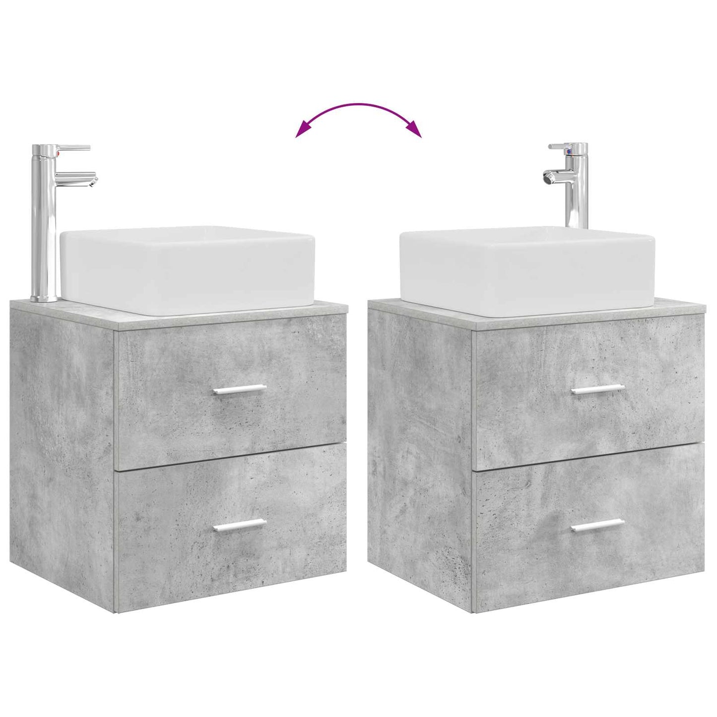 Bathroom Furniture Set 5 pcs Concrete Grey