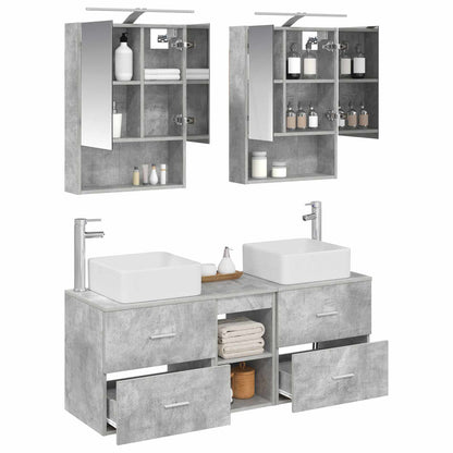 Bathroom Furniture Set 5 pcs Concrete Grey