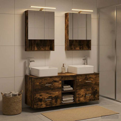 Bathroom Furniture Set 5 pcs Smoked Oak