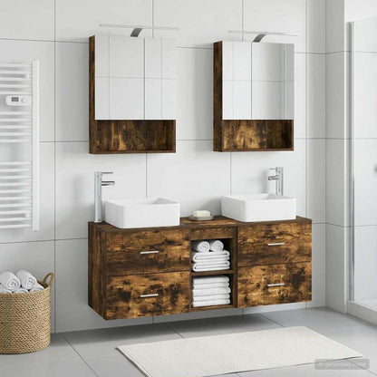 Bathroom Furniture Set 5 pcs Smoked Oak