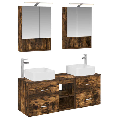 Bathroom Furniture Set 5 pcs Smoked Oak