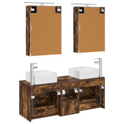 Bathroom Furniture Set 5 pcs Smoked Oak