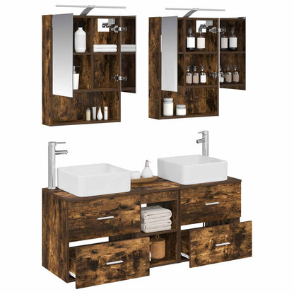 Bathroom Furniture Set 5 pcs Smoked Oak