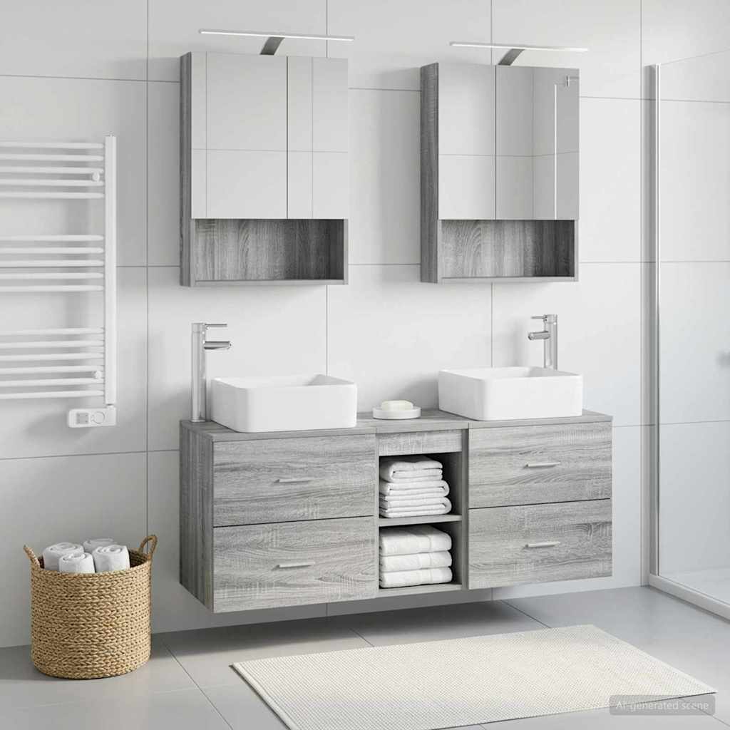 Bathroom Furniture Set 5 pcs Grey Sonoma