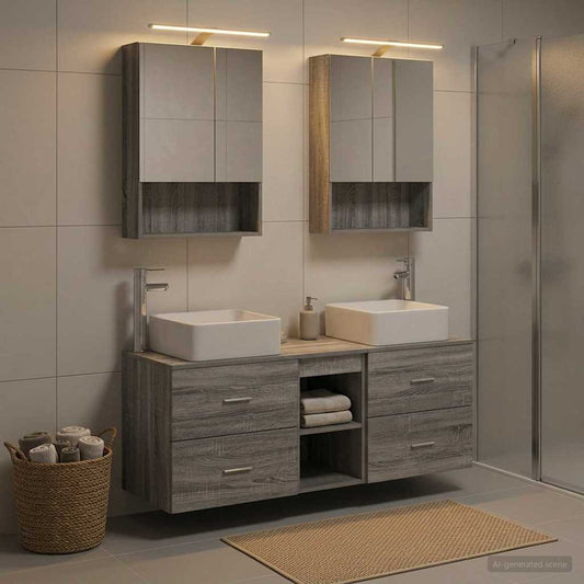 Bathroom Furniture Set 5 pcs Grey Sonoma