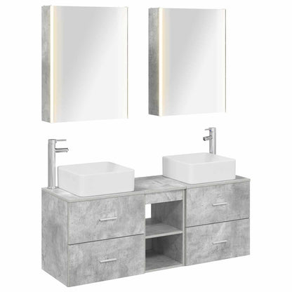 Bathroom Furniture Set 5 pcs Concrete Grey