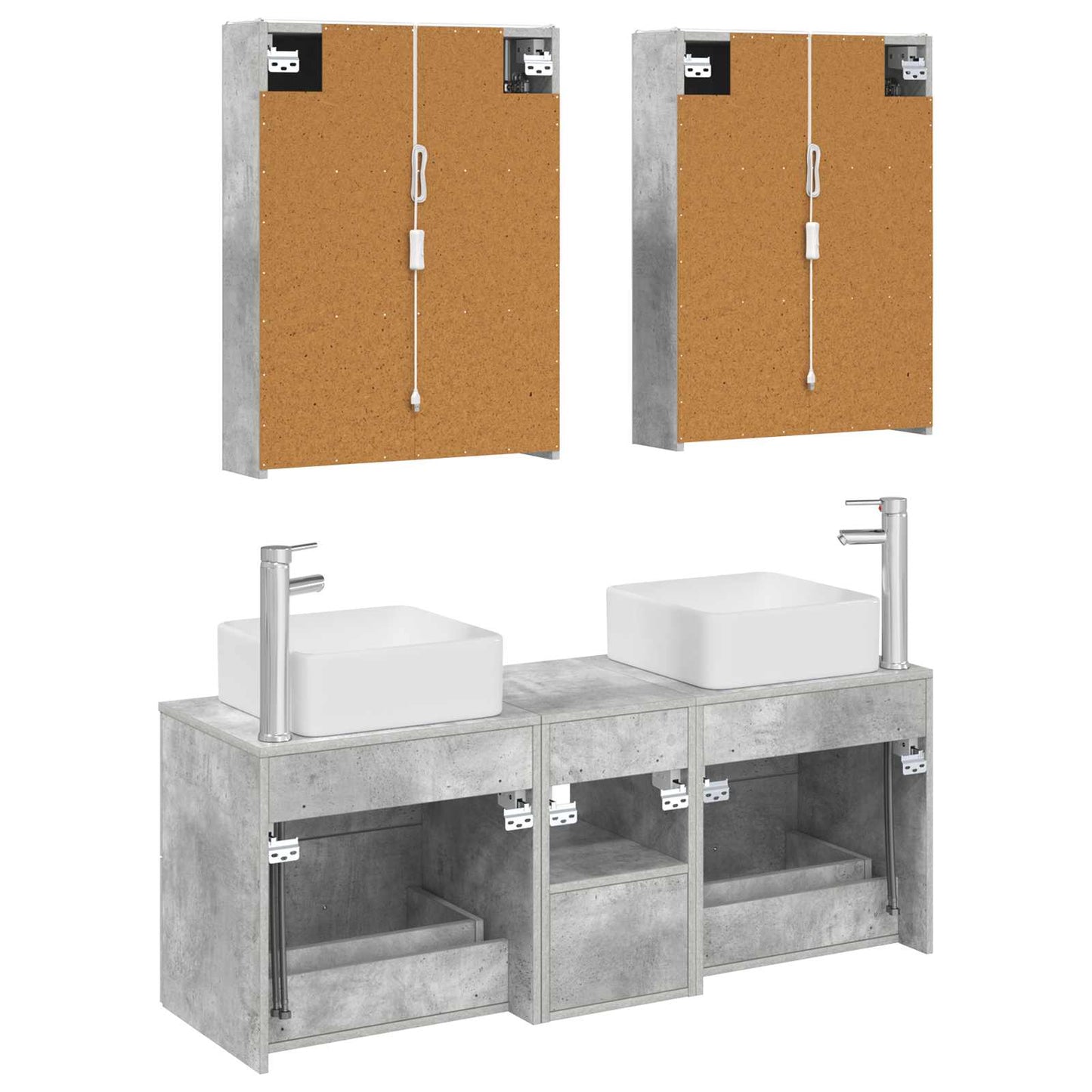 Bathroom Furniture Set 5 pcs Concrete Grey