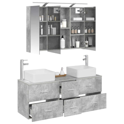 Bathroom Furniture Set 4 pcs Concrete Grey