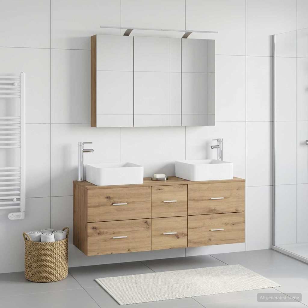 Bathroom Furniture Set 4 pcs Artisan Oak