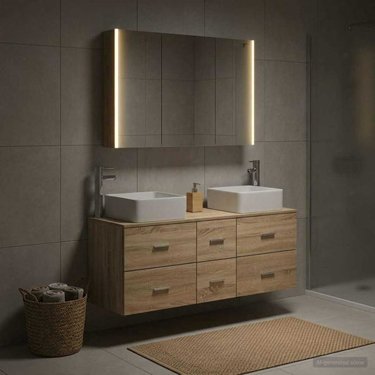 Bathroom Furniture Set 4 pcs Sonoma Oak