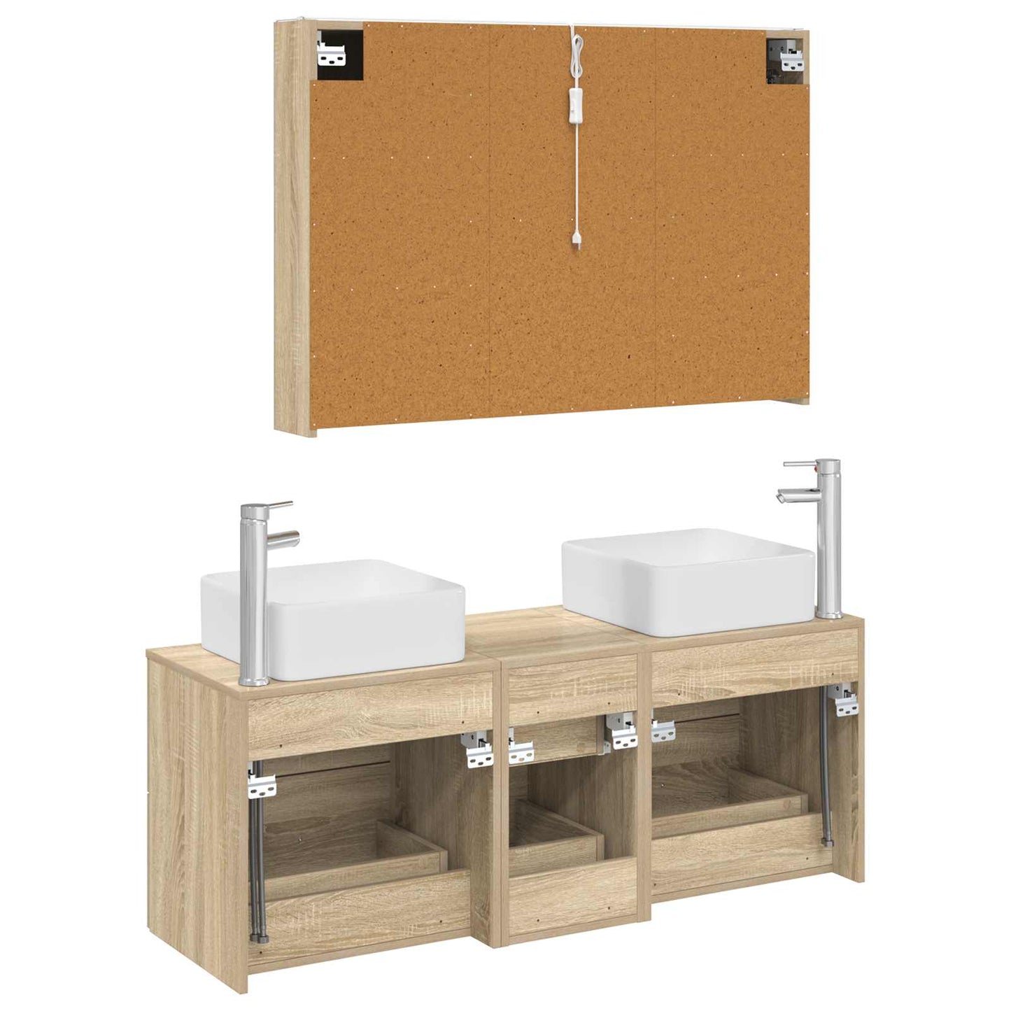 Bathroom Furniture Set 4 pcs Sonoma Oak