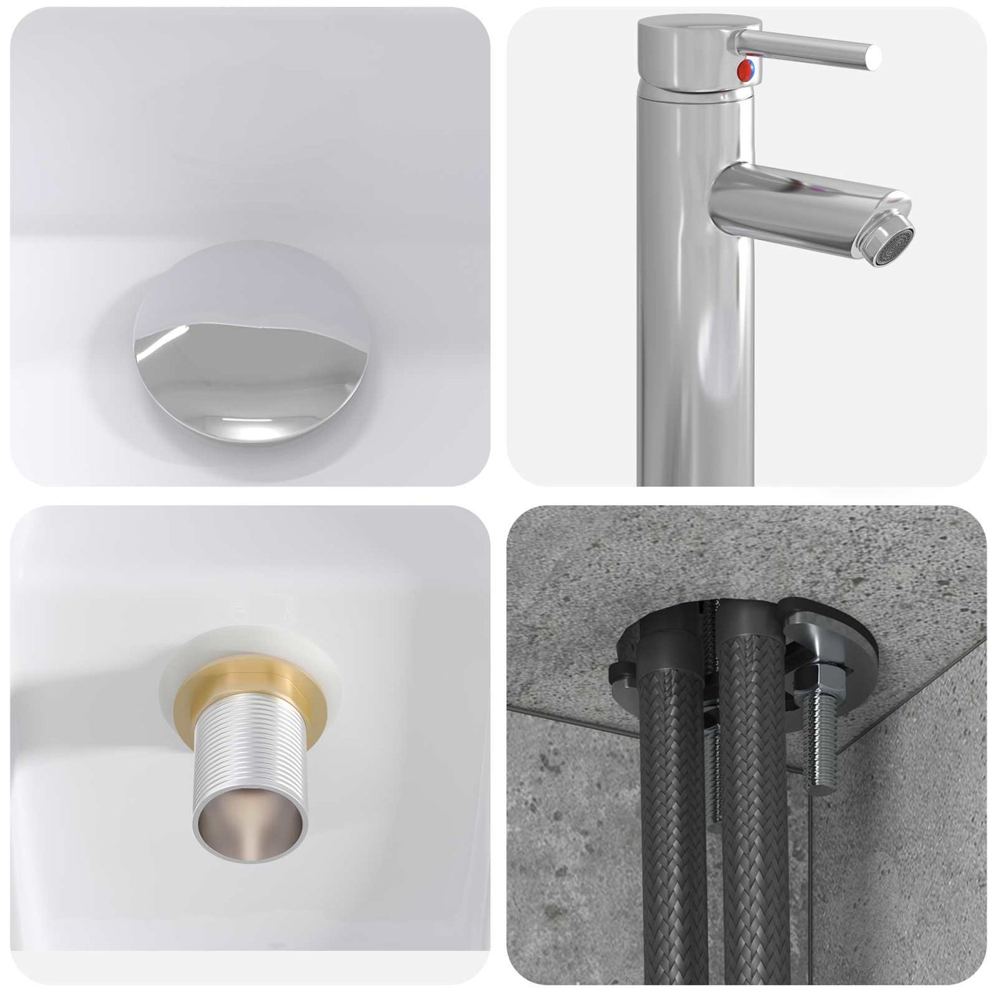 Bathroom Furniture Set 4 pcs Concrete Grey